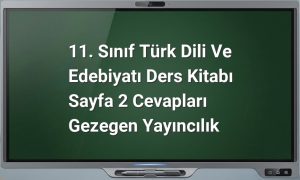 11. Sınıf Türk Dili ve Edebiyatı