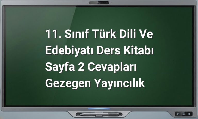 11. Sınıf Türk Dili ve Edebiyatı