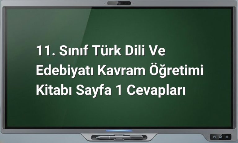 Türk Dili ve Edebiyatı Kavram Öğretimi