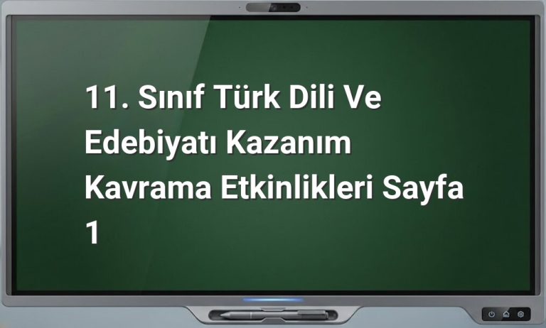 Türk Dili ve Edebiyatı kazanım etkinlikleri