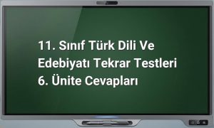 11. Sınıf Türk Dili ve Edebiyatı Test Cevapları