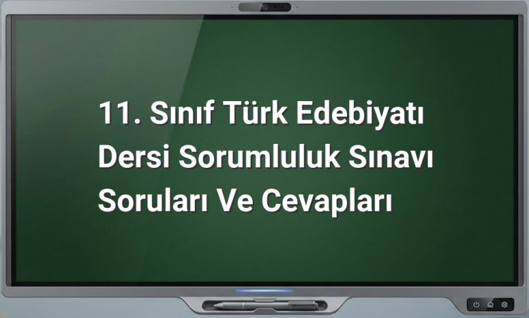 11. sınıf Türk Edebiyatı soruları