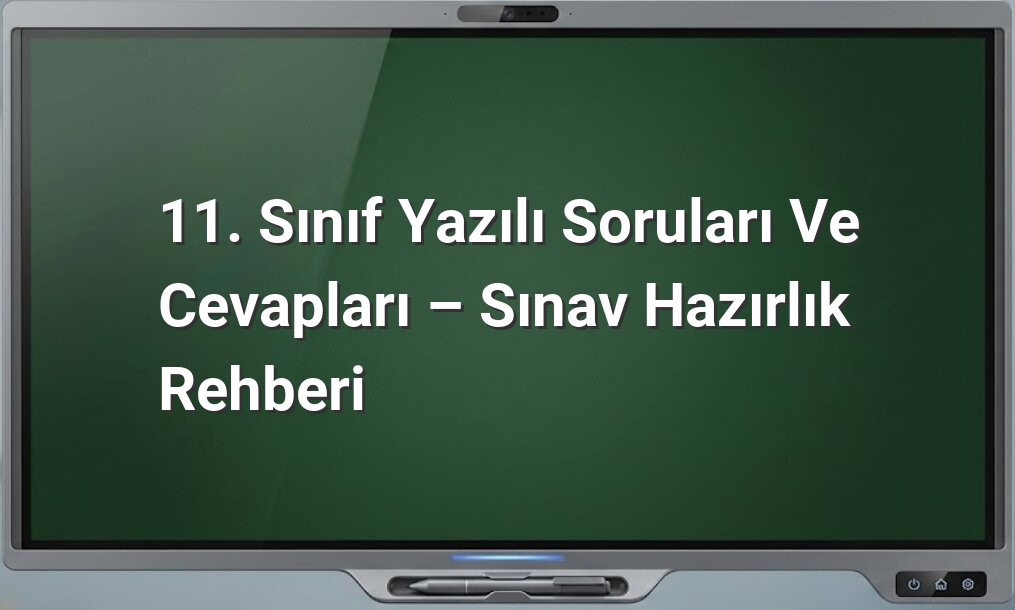 11. Sınıf Yazılı Soruları ve Cevapları