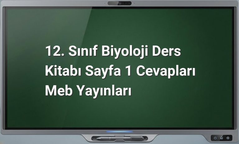 12. Sınıf Biyoloji Sayfa 1