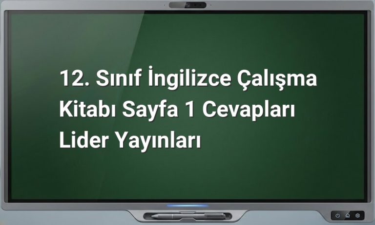 12. Sınıf İngilizce Çalışma Kitabı