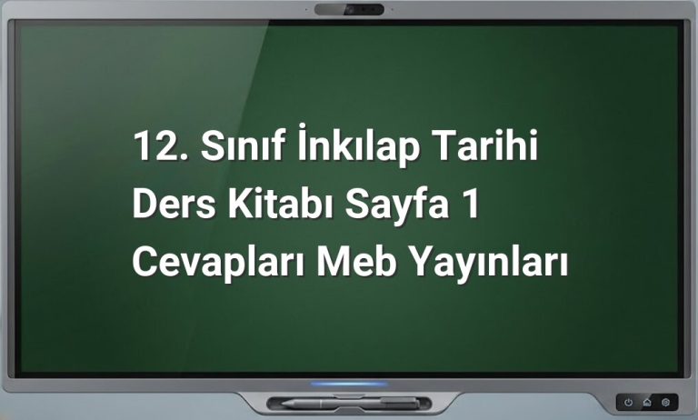 İnkılap Tarihi Sayfa 1 Cevapları
