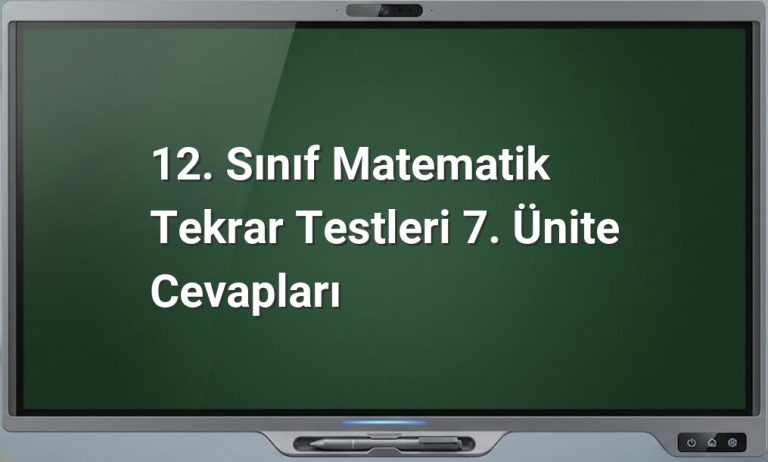 12. Sınıf Matematik Tekrar Testleri