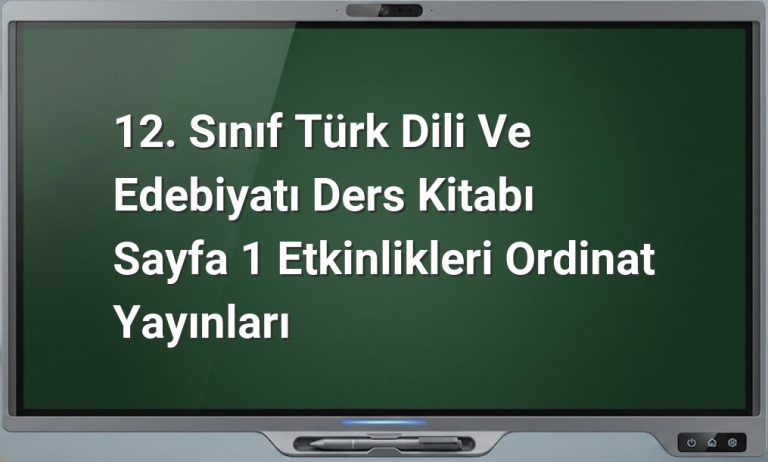 12. Sınıf Türk Dili ve Edebiyatı