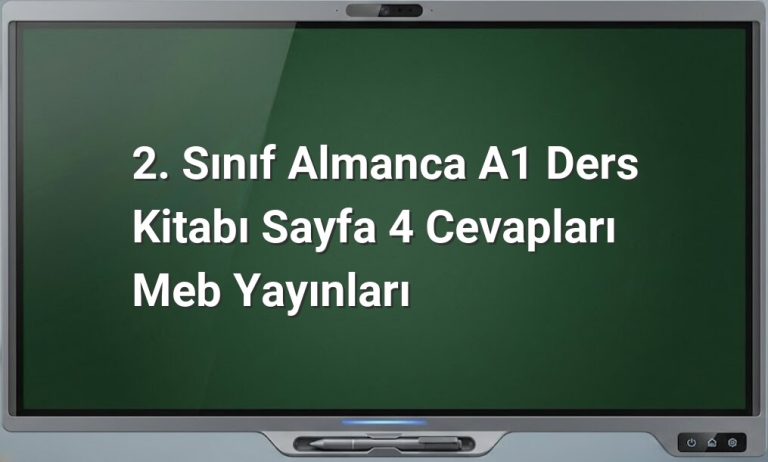 2. Sınıf Almanca Sayfa 4 Cevapları