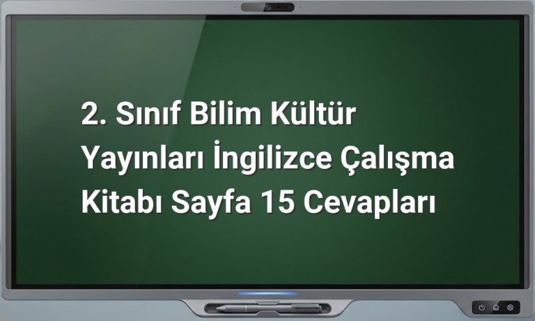 2. Sınıf İngilizce çalışma kitabı cevapları