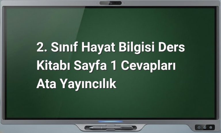 2. Sınıf Hayat Bilgisi Sayfa 1