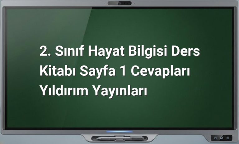 2. Sınıf Hayat Bilgisi Sayfa 1 Cevapları