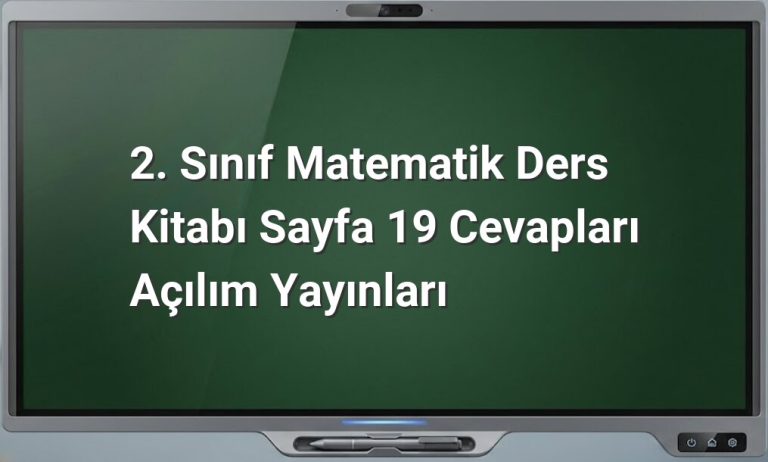 2. Sınıf Matematik Sayfa 19 Cevapları