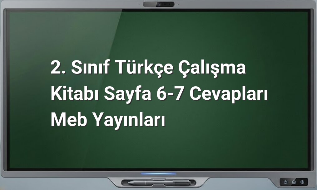 2. Sınıf Türkçe Çalışma Kitabı Cevapları