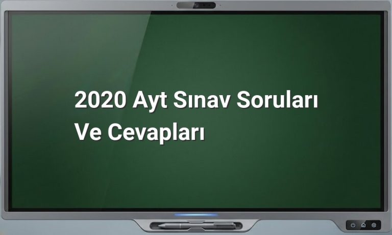 2020 AYT Soruları ve Cevapları