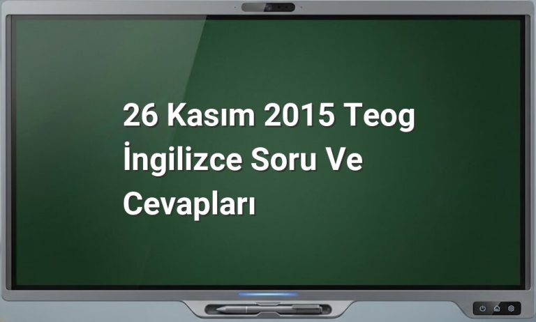 TEOG İngilizce Soru ve Cevapları