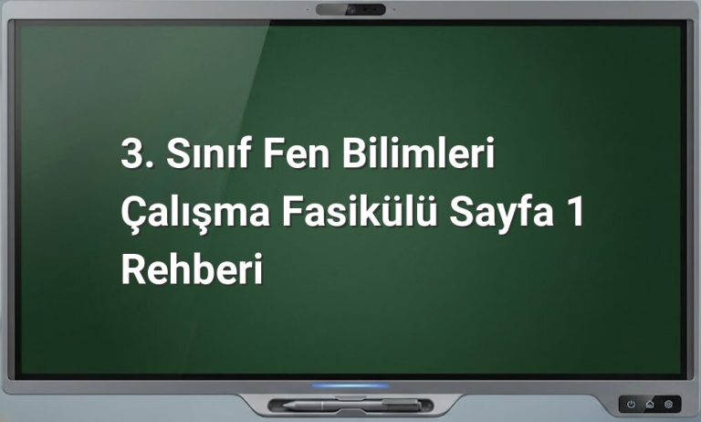 3. sınıf fen bilimleri çalışma fasikülü