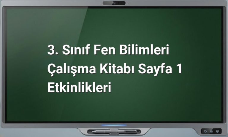 3. Sınıf Fen Bilimleri Sayfa 1