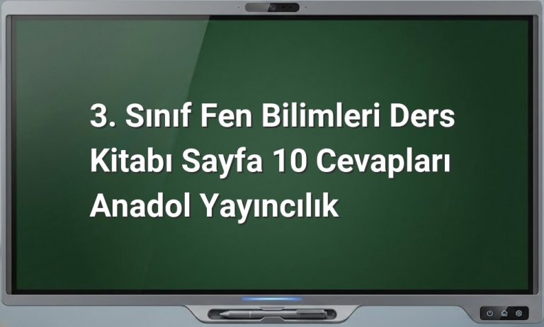 3. Sınıf Fen Bilimleri Cevapları