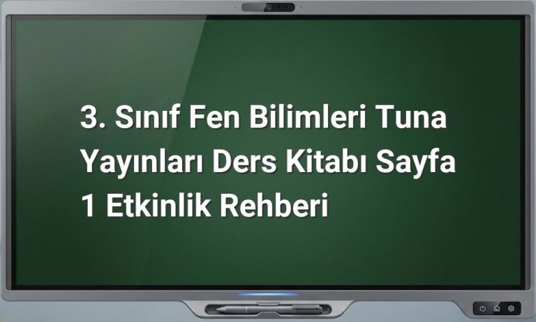 3. Sınıf Fen Bilimleri Sayfa 1