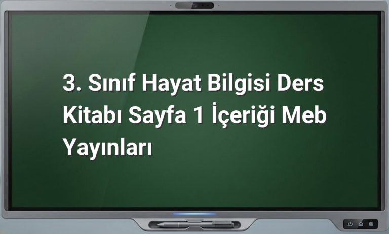 3. Sınıf Hayat Bilgisi Sayfa 1