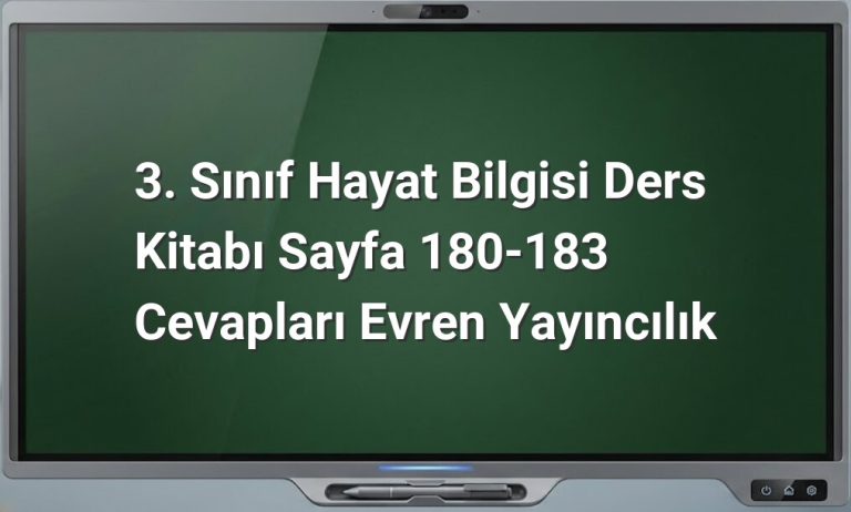 3. Sınıf Hayat Bilgisi Doğada Hayat Cevapları