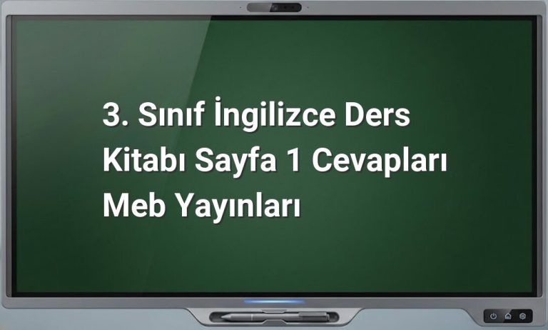 3. Sınıf İngilizce Cevapları
