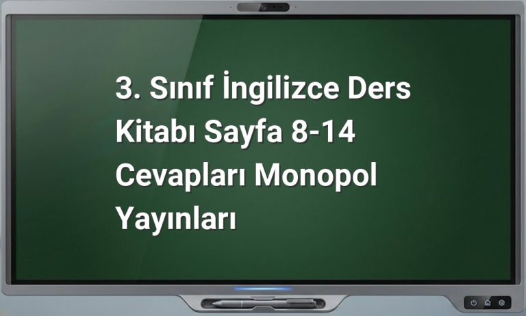 3. Sınıf İngilizce cevapları