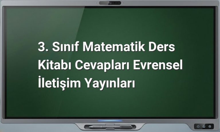 3. Sınıf Matematik ders kitabı cevapları