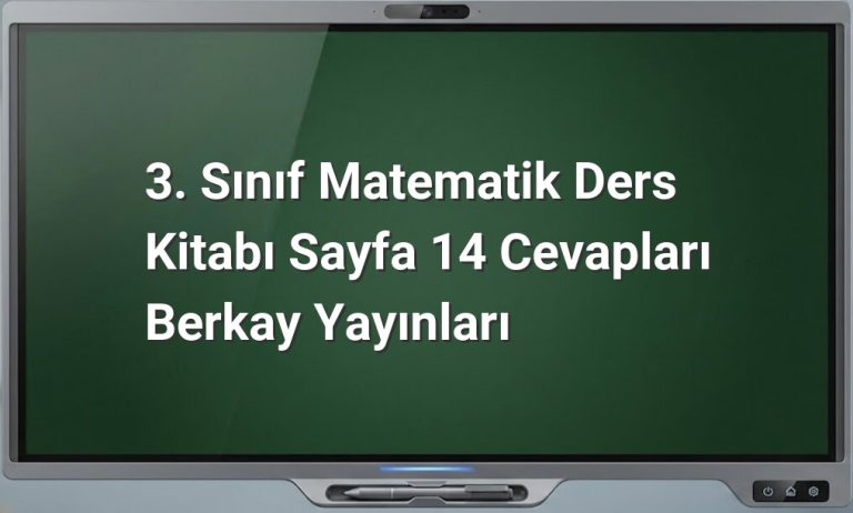 3. Sınıf Matematik Sayfa 14 Cevapları