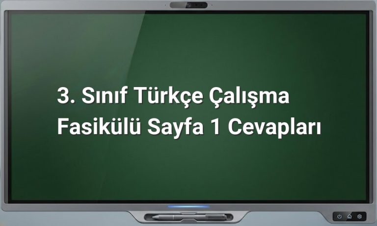 3. Sınıf Türkçe çalışma fasikülü cevapları