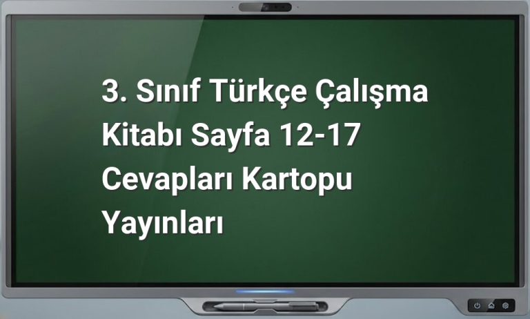 3. Sınıf Türkçe çalışma kitabı cevapları