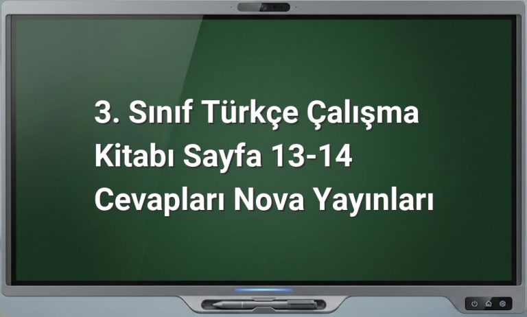 3. Sınıf Türkçe çalışma kitabı cevapları