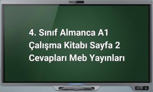 4. Sınıf Almanca A1 Çalışma Kitabı Cevapları