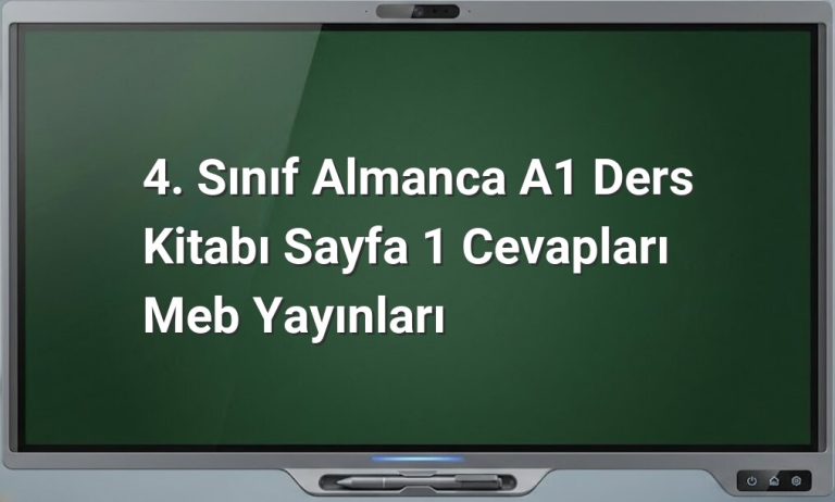 4. Sınıf Almanca A1 Sayfa 1 Cevapları