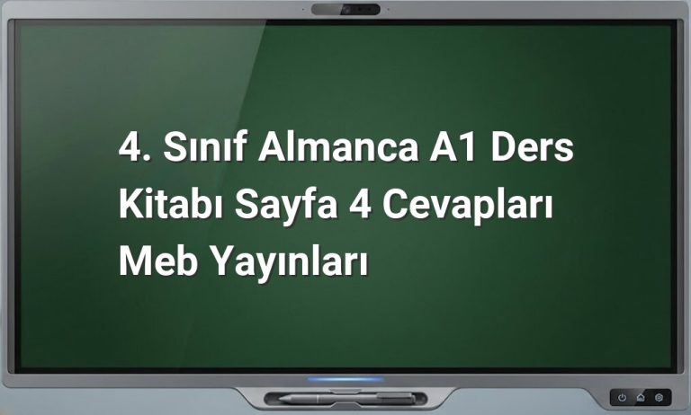 4. Sınıf Almanca Sayfa 4 Cevapları
