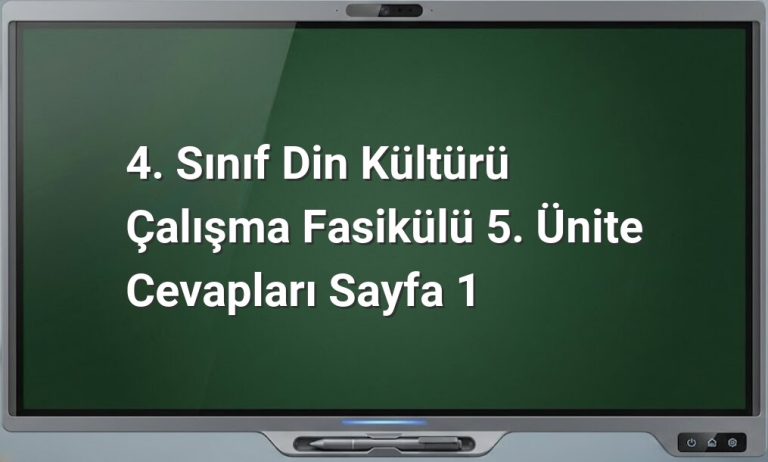 4. Sınıf Din Kültürü 5. Ünite Cevapları