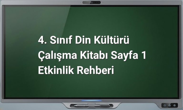 4. Sınıf Din Kültürü Sayfa 1