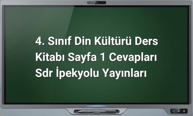 4. Sınıf Din Kültürü Sayfa 1 Cevapları