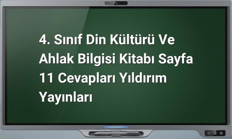 Din Kültürü Sayfa 11 Cevapları
