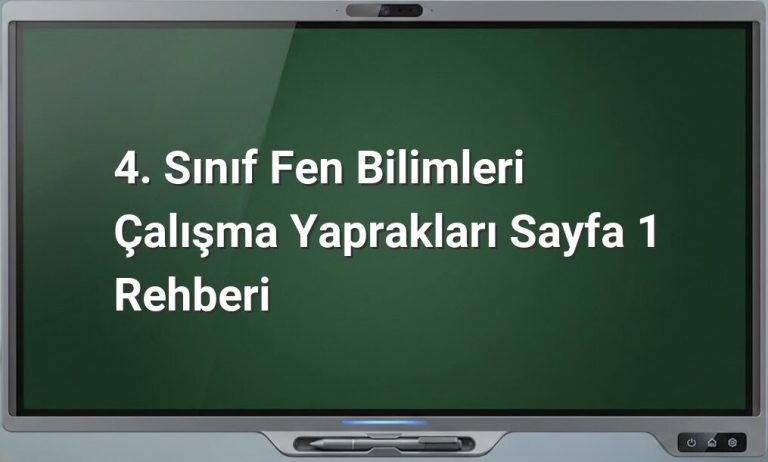 Fen Bilimleri Sayfa 1 Rehberi
