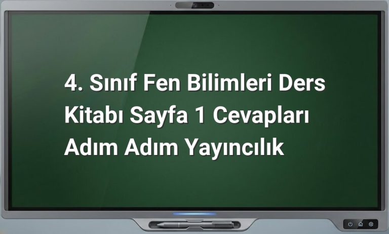 4. Sınıf Fen Bilimleri