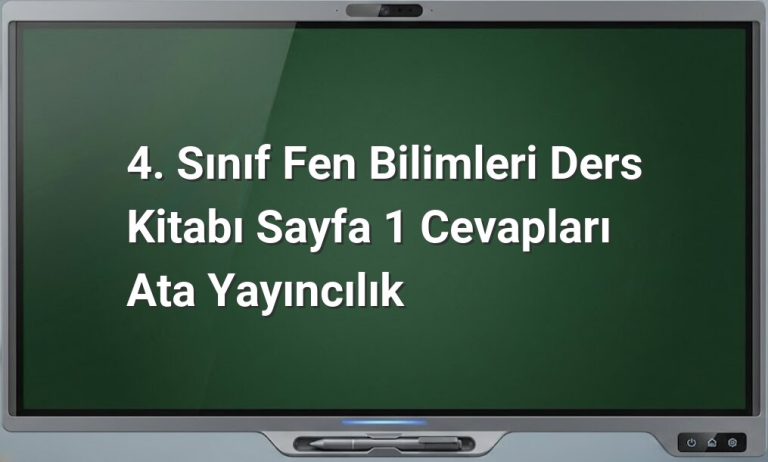 4. Sınıf Fen Bilimleri Sayfa 1