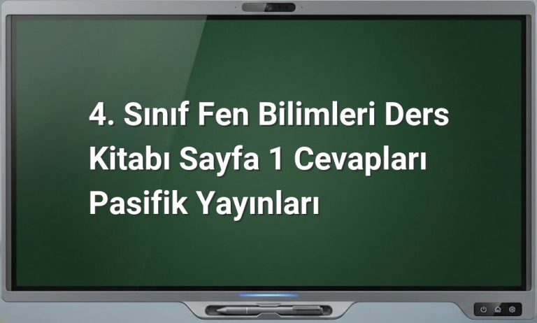 4. Sınıf Fen Bilimleri Sayfa 1