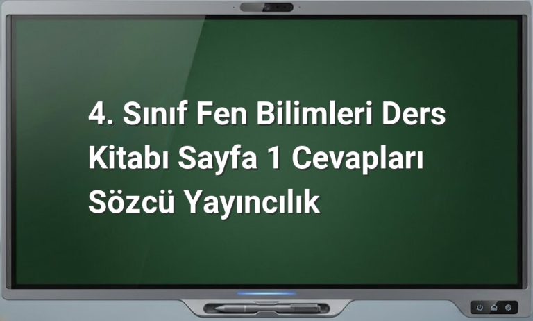 4. Sınıf Fen Bilimleri Sayfa 1