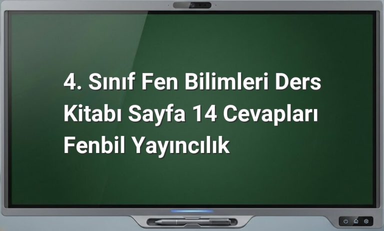 4. Sınıf Fen Bilimleri Sayfa 14 Cevapları