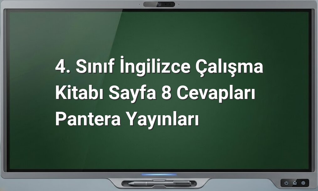 4. Sınıf İngilizce Sayfa 8 Cevapları