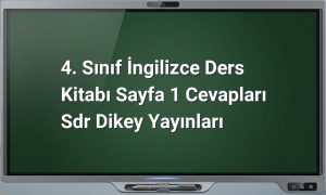 4. Sınıf İngilizce Sayfa 1 Cevapları