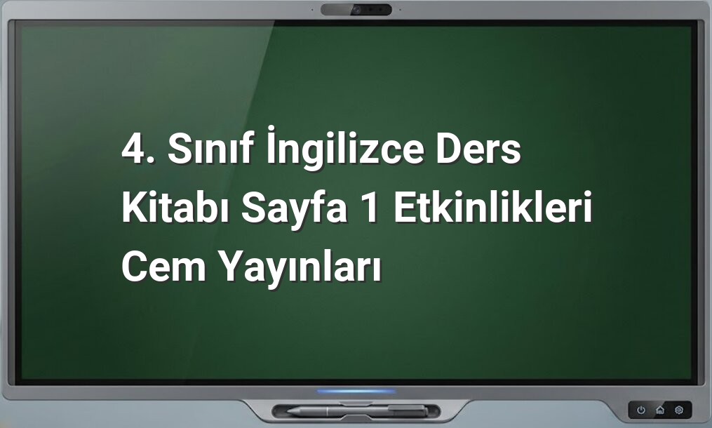 4. Sınıf İngilizce etkinlikleri
