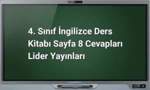 4. Sınıf İngilizce Sayfa 8 Cevapları
